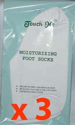 3 pairs/set Touch Me (TM) Moisturizing Foot Socks, 94% Cotton / 6% Spandex (Set of 3 pairs)