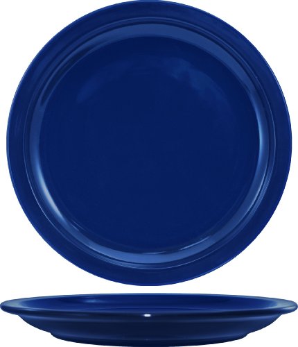 ITI CAN-16-CB Cancun Narrow Rim Dinner Plate, 10-1/2-Inch, 12-Piece, Cobalt