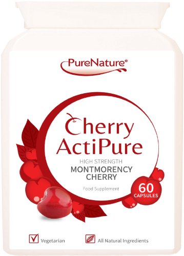 Cherry ActiPure 100% Pure Montmorency Cherry 50% Higher Strength for Best Results 60 Capsules |100% Quality Assured Guarantee |FREE UK DELIVERY