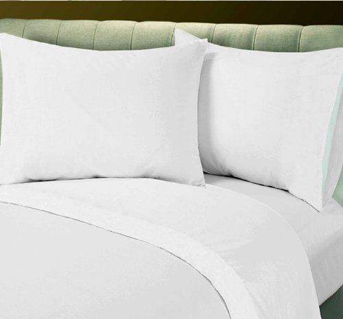 Flat Sheet White Bedding T180, T200, T250 Percale Hotel Linen (3 Qualities/Thread Counts)