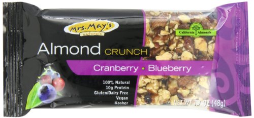 Mrs. May's Almond Crunch Bar, Cranberry Blueberry, 12-Count