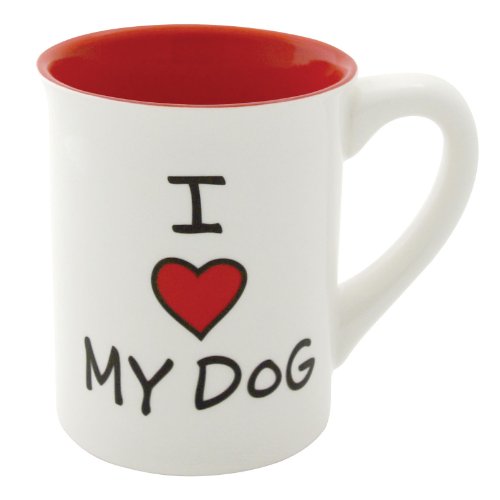Enesco Our Name is Mud by Lorrie Veasey 16-Ounce I Heart My Dog Mug, 4.5-Inch