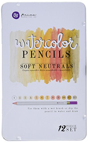 Prima Marketing Soft Neutrals Mixed Media Watercolor Pencils (12 Pack)