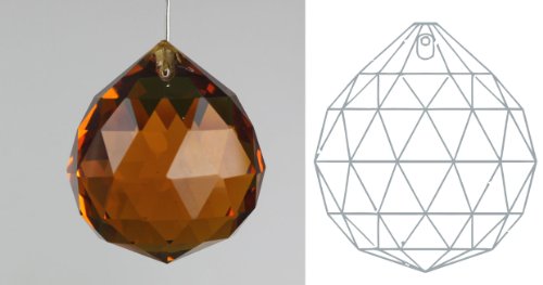 Davidson Lighting 40mm 24% lead Crystal Ball Prism - 1.57 Brown (Topaz) Suncatcher