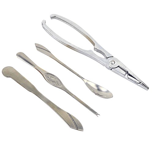 Lobster Crackers sets Yummy Sam Seafood Tool Kit, Includes Lobster Crackers, Lobster Spoon, Lobster Knife and Lobster Forks Set stainless steel set of 4