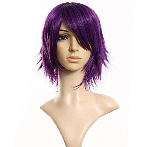Cospiayland - C197 40cm layered filp out heat-resist Theater Cosplay wig- Purple
