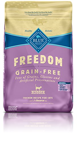 Blue Buffalo Freedom Adult Indoor Cat Chicken Formula-Grain Free Dry Cat Food, 11 lb Bag