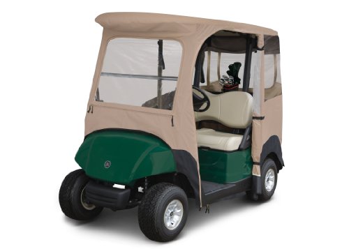 Classic Accessories Fairway Deluxe 4-Sided 2-Person Golf Cart Enclosure For Yamaha, Tan