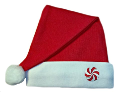 Jacqui's Unisex Baby Red Santa Hat with Peppermint Candy