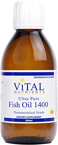 Vital Nutrients - Ultra Pure Fish Oil 1400 (Pharmaceutical Grade) - Deep Sea Liquid Fish Oil, Cardiovascular Support - 200 ml