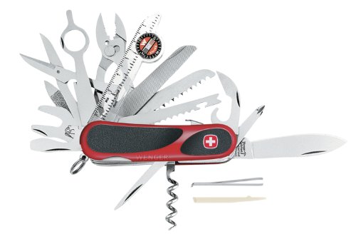Wenger 16812 Swiss Army EvoGrip S54 Pocket Knife, Red and Black