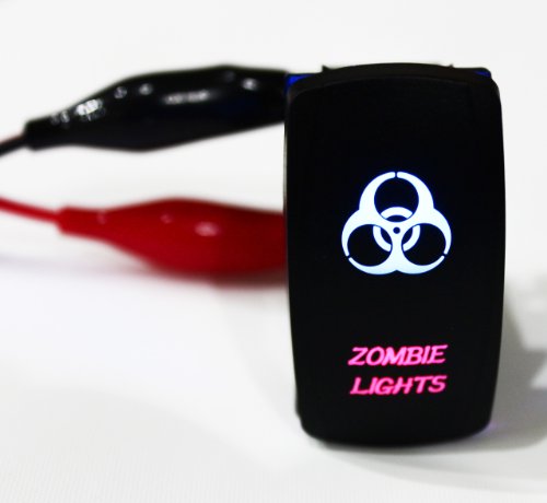 Bandc 5pin 2 LED Lights Zombie Lights Rocker Switch Spst On/off Blue & RED Light