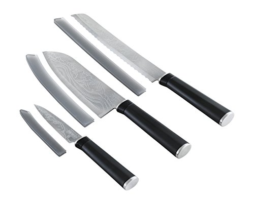 Kuhn Rikon Jiu Knife Set, Stainless Steel, Black, 3-Piece