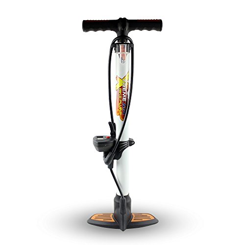 Xtreme Air Bike Pump® - Built-in digital pressure gauge, 3 inflation needles. Easy connect valve inflates to 160 PSI. 100% Lifetime Guarantee If Ordered Through Triumph Innovations