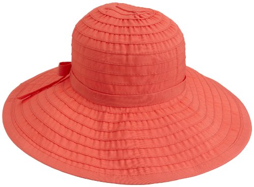 San Diego Women's Ribbon Large Brim Hat,Coral,One Size