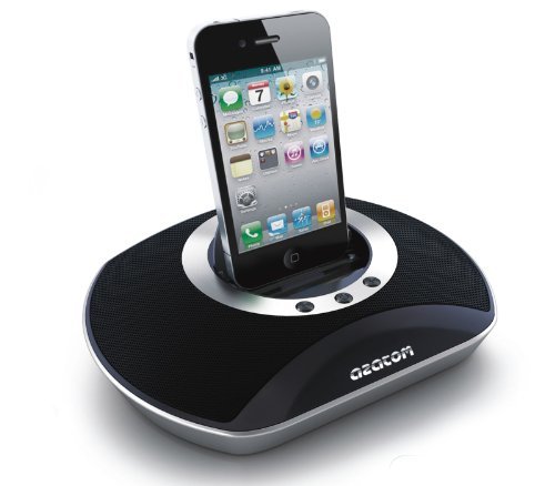 AZATOM® UFO Docking station portable speaker for iPod & iPhone / Built-in High power rechargable battery / Remote Control / Unique design / Quality sound with bass port technology