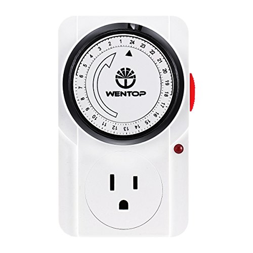 WenTop® Timer Socket Plug 3 Prong Outlet Indoor 24 Hours Heavy Duty Appliance Timer for Household Appliances
