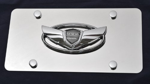 Hyundai Genesis 3d Chrome Emblem on Stainless Steel License Plate
