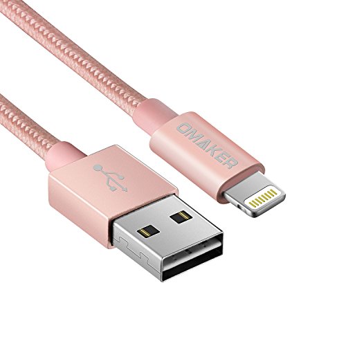 Omaker Apple Certified Nylon Braided Lightning to USB Cable 3.3ft with Reversible USB Port