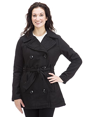 Dollhouse Womens Classic Wool Blend Trench Coat