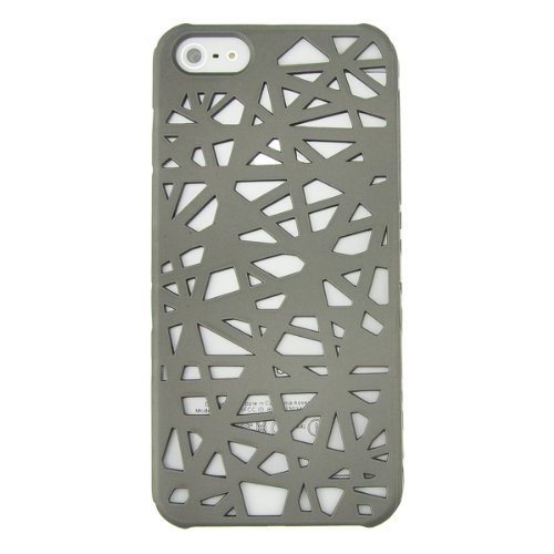 EARLYBIRD SAVINGS Grey Bird's Nest Hard Protector Case for Apple iPhone 5 5G 6th + Free Screen Protector & Capacitive Touch Screen Stylus