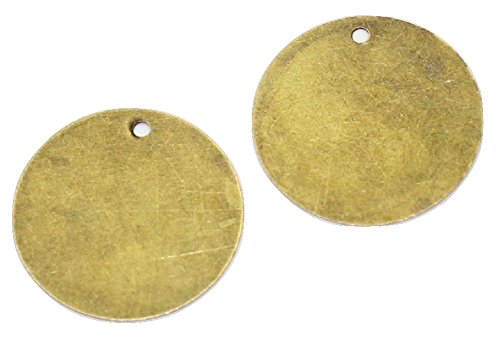 195pc Bronze Tone Round Stamping Tag Pendant Blanks, 20mm (3/4)