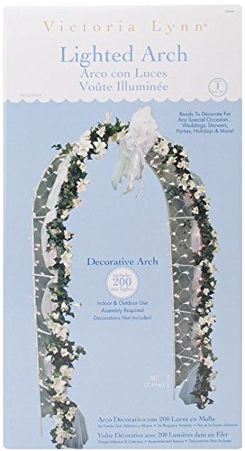 Darice 5209-06 Decorative 8-Foot-Tall White Wedding Arch with 200 Netting Lights