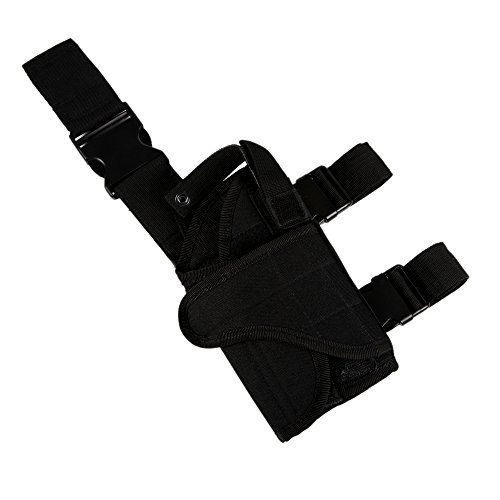 Shootmy Right Leg Holster Tactical Leg Holster with Velcro Attachments Made of Oxford- Leg Harness with Magazine Pouch (Black)