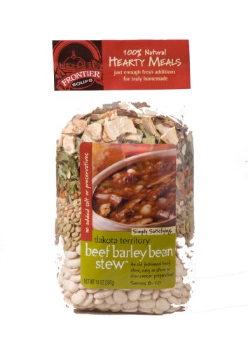 Frontier Soups Hearty Meals Dakota Territory  Beef Barley Bean Stew, 14-Ounce Bags (Pack of 4)