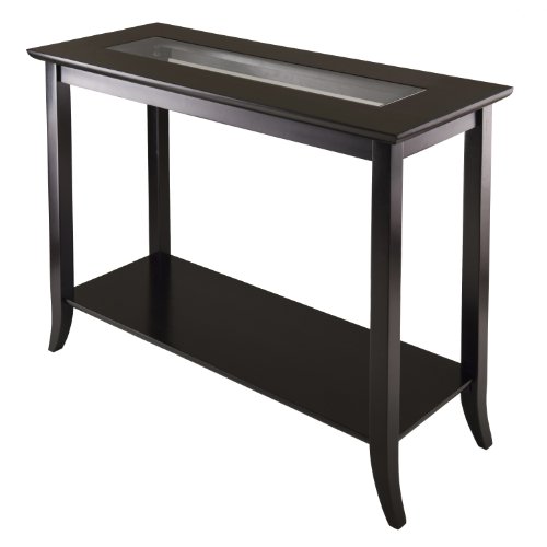 Winsome Genoa Rectangular Console Table with Glass And Shelf