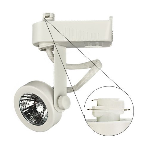 Nora Track Light NTL-207W - White - Gimbal Ring - Operates 20-50 Watt MR16 - Compatible with Halo Track - Built-In 12 Volt Electronic Transformer