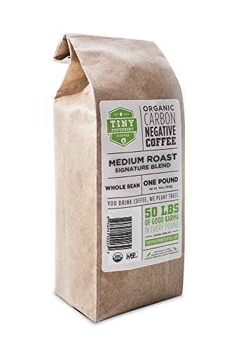 Tiny Footprint Coffee Organic Medium Roast Whole Bean Coffee, 16-Ounce Bags (Pack of 2)