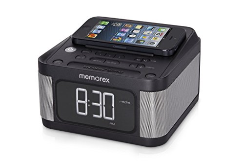 Memorex Alarm Clock Jumbo 1.2 LCD Display Full-Range speakers with FM radio with Dual 2x USB Charging + Aux line-in connection (Refurbished)