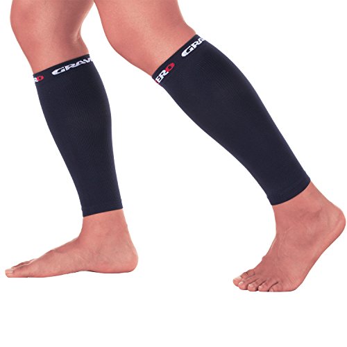 Calf Support Sleeve - Compression Leg Sleeves - Shin Guards - Faster Muscle Recovery (Pair) (L)