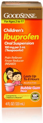 GoodSense Children's Ibuprofen, Pain Reliever/Fever Reducer, 100 mg/5 ml, Bubble Gum, 4 Oz