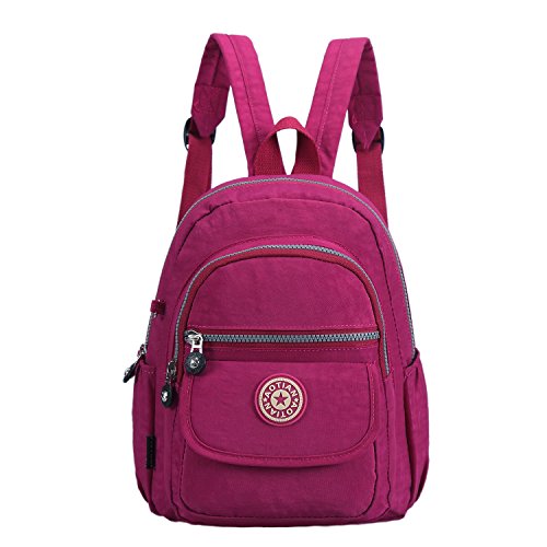 AOTIAN Mini Waterproof Nylon Women Backpacks Casual Lightweight Strong Small Packback Daypack For Girls Cycling Hiking Camping Travel Outdoor Rose