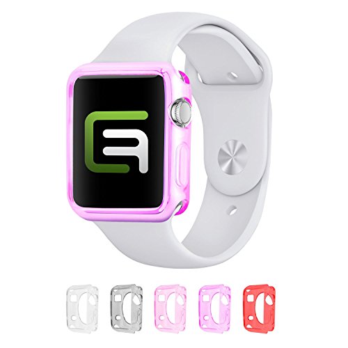 Eco-Fused TPU Case Bundle for 42mm Apple Watch / Watch Sport / Watch Edition / Including 5 Flexible TPU Cover Cases for all Apple Watch Versions / Including Microfiber Cleaning Cloth
