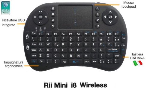 Rii Mini i8 2.4GHz Multi-media Portable Wireless Handheld Mini Keyboard with Touchpad Mouse