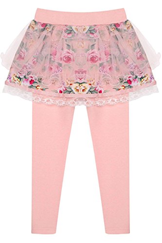Arshiner Little Girls Mini Double Skirt Leggings Tights in Stretch Cotton