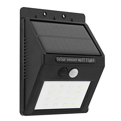 SMADZ SL11 Solar Motion Light 16 LEDs Auto On/Off Security Wireless Waterproof Super Brigiht for Outdoor Garden Wall Fence Step Driveway Stairs Gutter Yard Patio Pool (Black)