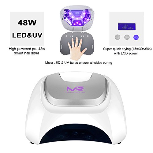 MelodySusie® Pro48W Nail Dryer - Smart Nail Lamp Mixed LED UV Light Beads Curing All Brands LED UV Gel Gelish Nail Polish