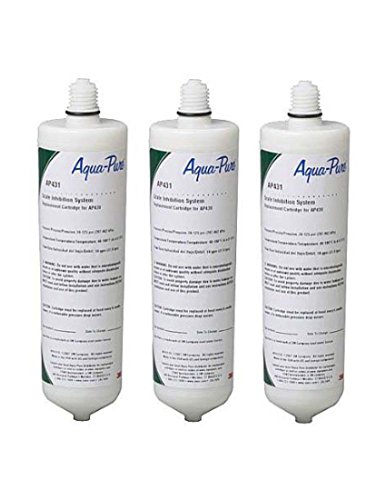 (Package Of 3) 3M CUNO Aqua-Pure AP431 Hot Water Heater Scale Inhibitor Filter