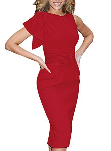 VfEmage Women's Celebrity Elegant Ruched Wear to Work Party Prom Bodycon Dress