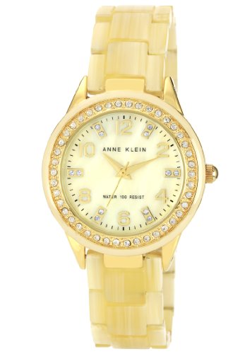 Anne Klein Women's Quartz Watch with Beige Dial Analogue Display and Gold plastic Bracelet 10/N9956CMHN