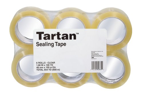 Tartan Sealing Tape, 1.88 x 109 Yards, Clear, 6 Rolls (3690)
