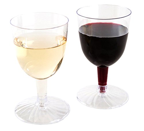 SupaCute Desserts Clear Plastic Wine Glasses Set of 24, Perfect As Camping Wine Glasses, Juice Glasses and Cocktail Glasses
