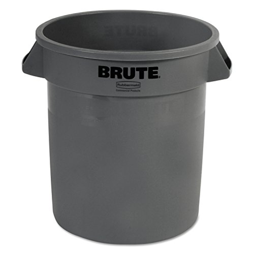 Rubbermaid Commercial FG261000GRAY BRUTE Heavy-Duty Round Waste/Utility Container, 10-gallon, Gray