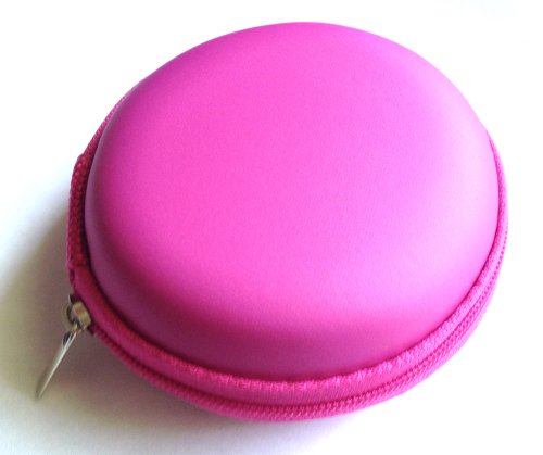 Leegoal Portable Waterproof PU Leather Headphone Bag Earphone Pouch Case (Rose)