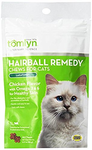 TOMLYN Laxatone Soft Chews Hairball Formula Cat Treat 60 Count, 3.17oz(90g)