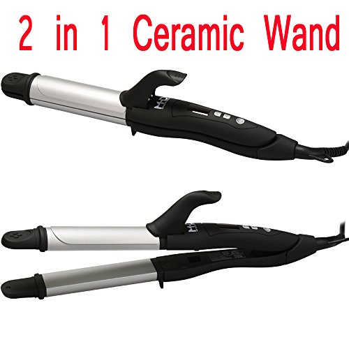 2 in 1 Hair Iron Hair Straighteners and Curlers Ceramic 32mm Wand